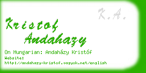 kristof andahazy business card